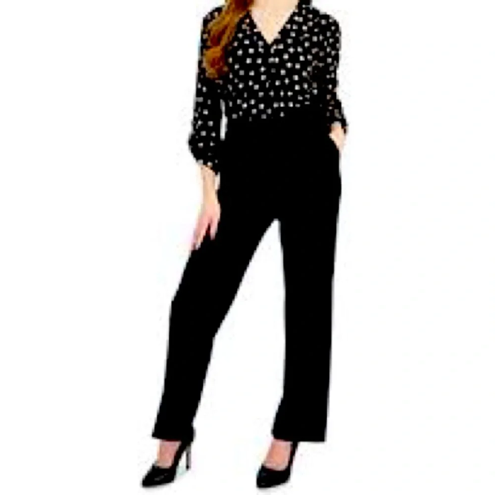Anne Klein black dress pants 10 Petite - Picture 1 of 4